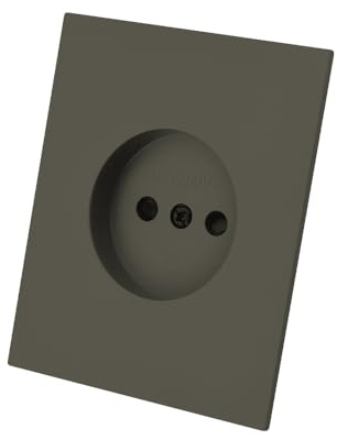 Unterputz-Steckdose aus Hochleistungs-PC/antistatisch – ungeerdete Steckdose–Flaches Design 5mm grau Matt – 250V 10A AC für Haushalt & Büro – Rahmenloses Steckdosemodul – WESA