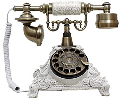 JYBNBBE Telefono Vintage/Telefono retrò in Resina - quadrante Rotante Funzionale e Classico Campanello in Metallo
