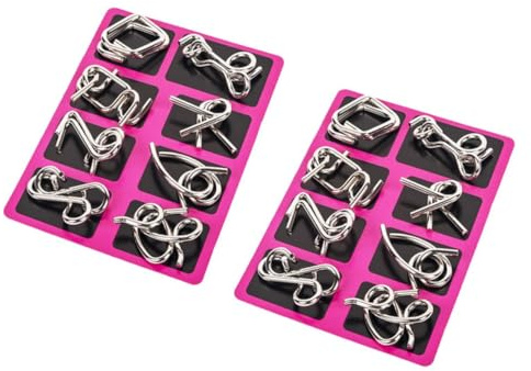 BESPORTBLE 2 Juegos Rompecabezas de Alambre Metálico Desentrelazable de Variables de Enlace Desafío Mental Interactivo Fiesta y Regalo