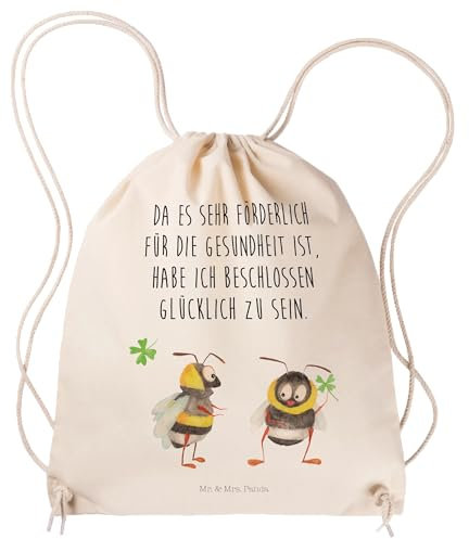 Mr. & Mrs. Panda wander rucksack Hummeln Kleeblatt - Geschenk, freizeit, Stofftasche, Hummel, Biene Deko, glücklich sein, Werden, Lustige Sprüche, Stoffbeutel, gym tasche, Spruch Positiv