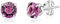 DTPsilver - Boucles d'oreilles/Clous en Argent Fin 925 et Cristaux de Swarovski® Elements Ronds - Diamètre: 6 mm - Couleur: Améthyste