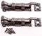 2X Black Cast Iron Necked Scroll Door Bolts - Recessed Slide Latch/Catch Locks