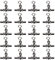 20 Stück Wirbel Angelringe Verbinder Angelschnur T-Form starr Cross-Line 5 Arten Angelzubehör (2/0#)