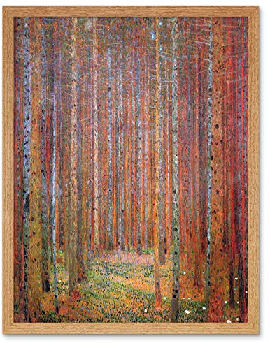 Wee Blue Coo Gustav Klimt Tannenwald I Old Master Painting Art Print Framed Poster Wall Decor Kunstdruck Poster Wand-Dekor-12X16 Zoll