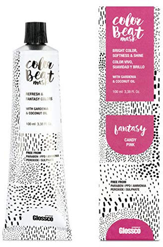Glossco - Masque coloration semi-permanente en crème couleur rose - 100 ml