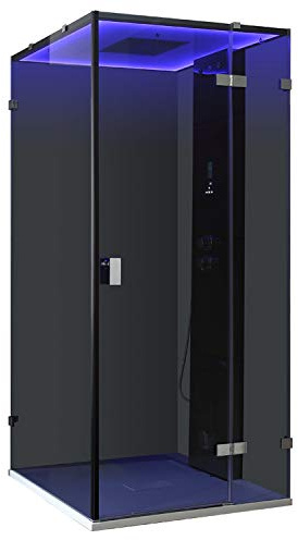 AWT Dampfdusche LD106F15 schwarz/100x100/rechts