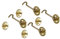 QCAA Gancio per cabina in ottone forgiato, chiusura a occhiello da 2-1/2, ottone vibrato, confezione da 4