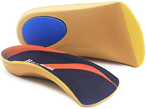 Orthotic Insoles, RooRuns 3/4 High Arch Support Insoles Shoe Inserts for Flat Feet, Plantar Fasciitis, Foot Arch, Feet Fatigue - Heel Cushion for Men, Woman, Deep Blue, Small (3-5.5 UK)