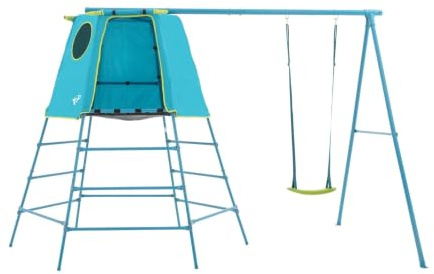 Tp Blue Explorer Metal Climbing Frame Set With Swing