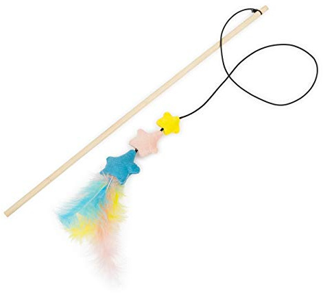 Petface (Little Petface) Dream Big Teaser Kitten Cat Toy with Plush Stars and Feathers | Interactive Wand Toy, Engaging Play, Stimulates Natural Instincts, Enhances Activity Levels