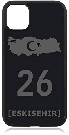 aina Kompatibel mit iPhone 13 Hülle, Türkiye Türkei 26 Eskisehir Flagge Silikon Handyhülle Matt Schwarz