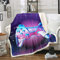 Loussiesd Teens Galaxis Gamepad Kuscheldecke Kinder Videospiel Wohndecke 100x130cm für Jungen Gamer Dekor Flanell Fleecedecke Blau Lila Milchstra?e Modern Game Controller Decke