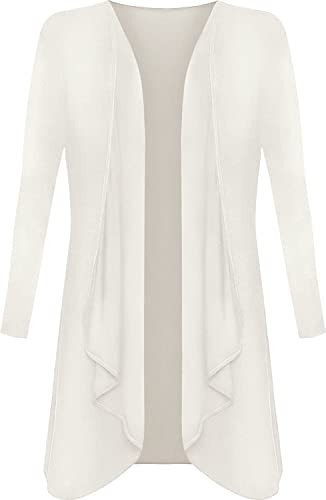 Crazy Girls Womens Waterfall Boyfriend Cardigan, Cream, ML (UK 12-14)