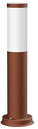ledscom.de Pollerleuchte PORU für außen, IP44, 39cm, braun, inkl. E27 Lampe 471lm, extra-warmweiß
