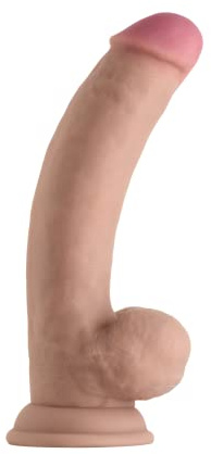 Shaft Model C 21,59 cm Liquid Silicone Dong With Balls Pine Flesh