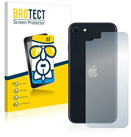 BROTECT Schutzglas für Apple iPhone SE 3 2022 | (Rückseite) Transparenter Displayschutz Made in Germany Schutzfolie Panzer Folie Glas 9H Einfache Montage Clear