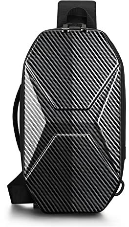 FANDARE Brusttasche Sling Bag Umhängetasche mit USB-Ladeanschluss Herren Schultertasche Grosse Kapazität Crossbody Bag für Outdoor Sport Wandern Radfahren Reisen Wasserdichtes Eva Schwarz B