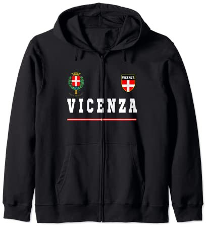 Vicenza Maglia Sport/Calcio Bandiera Calcio Felpa con Cappuccio