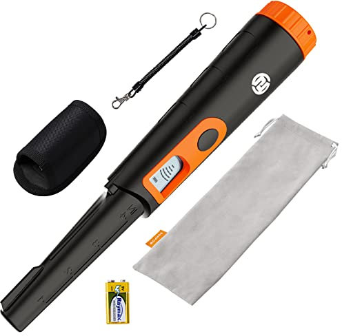 SUNPOW Metal Detector Pinpointer per adulti e bambini, completamente impermeabile, con rilevamento a 360° con schermo LCD, 3 modalità (cicalino, vibrazioni, suono) per caccia al tesoro OTMD08