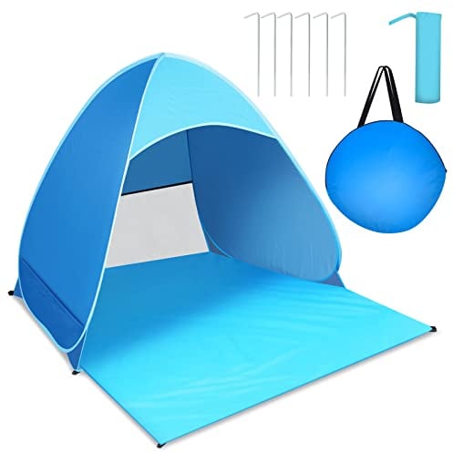 JOPHEK Tienda de Playa, Pop Up Automático Carpa- UPF 50+Tienda Playa Portátil para 2-3 Personas, para Camping, Parques