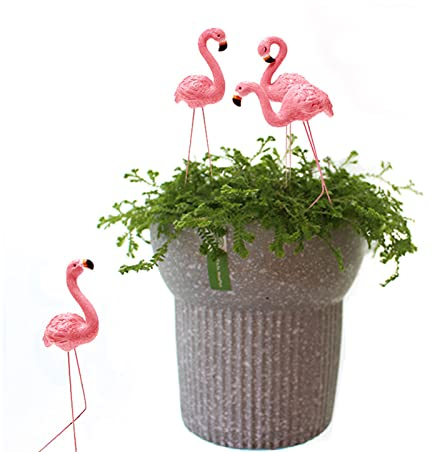 4 Stück Flamingo Garden Statues and Sculptures, Family Flamingo Yard Ornaments, Outdoor Metall Bird Yard Art, Flamingo Rasen Ornament für Patio Hinterhof Veranda