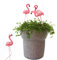 4 Stück Flamingo Garden Statues and Sculptures, Family Flamingo Yard Ornaments, Outdoor Metall Bird Yard Art, Flamingo Rasen Ornament für Patio Hinterhof Veranda