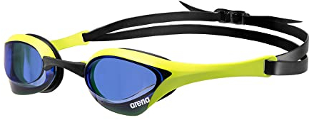 Arena Cobra Ultra Swipe Racing - Gafas de natación unisex para hombres y mujeres, tecnología antivaho, lente de policarbonato sin espejo, azul rey/lima cibernética