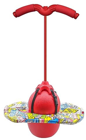 TQUEG POGO Ball ist geeignet für Kinder und Erwachsene Tragfähigkeit: 100KG ausgeglichen und koordiniert Bouncing Pop Ball Cool Challenge Kinderspielzeug Herausforderung Geschenk (Red(Mit Handlauf))