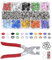 AAED 100 Set Corchetes de presion metalicos Remaches para Cuero Accesorios de Costura Remaches Botones Snaps metalicos Botones de Presión con Alicates Botones de Presión con Pinz