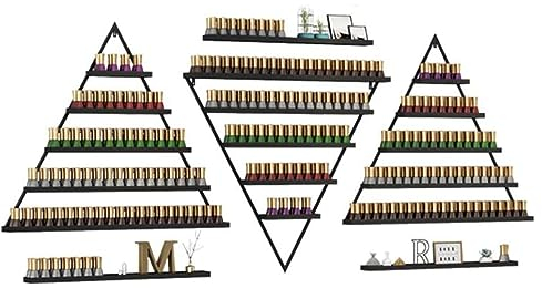 Yesbon 5-stöckiges Nagellack-aufbewahrungsregal Aus Metall, Nagellackregal Wandregal Farbaufbewahrungshalter, Organizer Wandregal Parfüm Regal Für Nagelstudios,Schwarz,6 Piece Set
