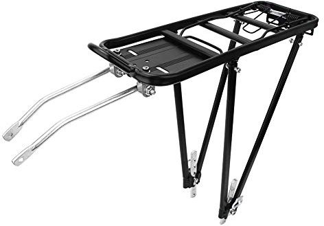 JEOZBM Fahrradträger Hinten, Anpassbarer Fahrradträger Aus Aluminiumlegierung für Den Rücken, Fahrradträger mit V-Bremse für Sitze, Rucksäcke, Körbe, 70 Pfund Kapazität