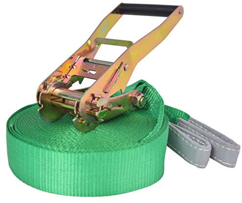 Homgoday Slackline 15 m x 50 mm 150 kg grün Möbel für Innen und Außen Haus Wohnzimmer