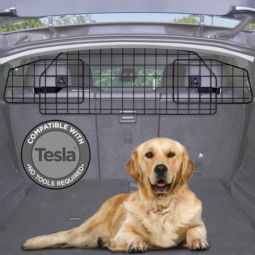 Pawple Hunde-Auto-Barriere für Tesla® Model Y®, verstellbare große Trennwand, robuster Maschendrahtzaun, universelle Passform