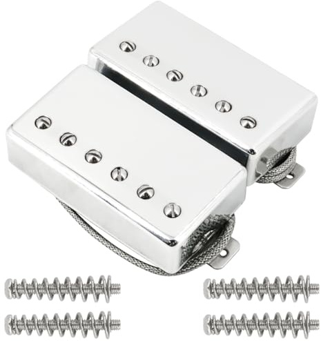 Domofa Alnico 5 Humbucker Tonabnehmer Neck Bridge Pickups Set für Les Paul Style E-Gitarre Chrom