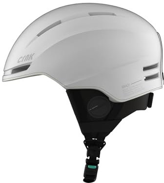 CRNK Skadi Skihelm mit Bluetooth Headset - Skihelm Herren - Skihelm Damen - Skihelme - Ski Helm Männer - Ski Helm Frauen - Snowboard Helm - Ski Helmet - Skihelm Weiss - Active Noise Cancellation - M