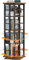 EasyCom Drehbares Bücherregal mit Metallrahmen, 360-Grad-Display, Holz, drehbares Bücherregal, 4-stöckiges Eck-Bücherregal mit Aufbewahrung, bodenstehendes drehendes Bücherregal für Wohnzimmer, Büro,