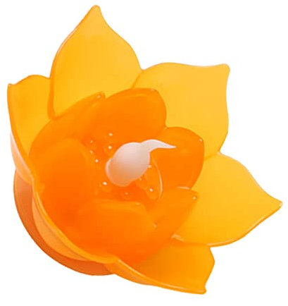 Ciieeo Led Lotusförmige Kerzenlampe Flammenlos Elektronisch Schwimmend Für Party Hochzeit Dekoration Orange Lotus Kerzenlicht Ohne Rauch Oder Wachs