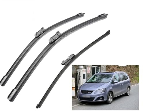 GeRRiT Escobillas de limpiaparabrisas Para Seat Alhambra 7N 28 + 16 + 14 limpiaparabrisas traseros delanteros accesorios de corte de cepillos 2013 2014 2015 2016 2017 2018 2019