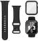 Joehwerr Cinturino 3 in 1 per Apple Watch, 40 mm, con custodia e pellicola protettiva, cinturino sportivo in silicone e custodia protettiva con vetro temperato 9H, per iWatch serie 6/5/4/SE, nero