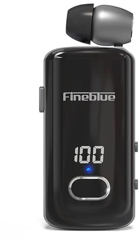 Swokely Auricolare Wireless,Cuffie con Filo Retrattile,Cuffia da Clip Aziendali,Auricolare BT5.4 Singolo Cavo Digitale a Ricarica rapida