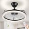 Ceiling Fans with Lights and Remote, 50cm Modern Bladeless Ceiling Fans with Lamps, 3 Color 6 Speed Dimmable LED Low Profile Ceiling Fan with Light Fan Lights Ceiling for Bedroom