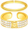 Love Ring Frauen,Ringe Set Gold Damen,Damenring Sterling Silber 925,Wasserfest,Herren,Stapelbare,Verstellbar,Dupes,Nagel Goldene CC Schmuck,Ideal Geschenk für Frauen Geburtstage