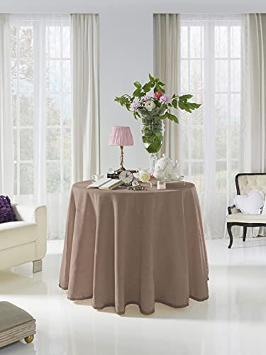 Acomoda Textil - Falda para Mesa Camilla Terciopelo, Redonda - Rectangular, Suave y Cálida de Invierno. (Redonda 100 cm, Visón Oscuro)