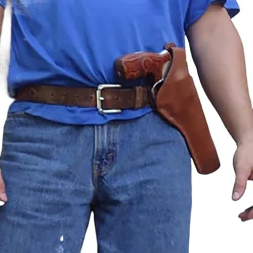 MDFCZXP Western Frenzy Cowboy Holster, Mittelalter Revolver Schutzholster, LARP Kostümzubehör zur Dekoration,Braun,10cm