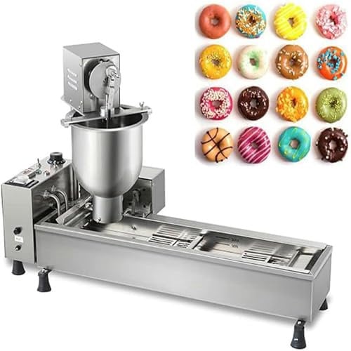 ZHIXUMM Electric Donut Maker, Single Row Auto Doughnut Maker, 7l Hopper Donut Maker With 3 Sizes Molds, Doughnut Fryer, 304 Stainless Steel Auto Donut