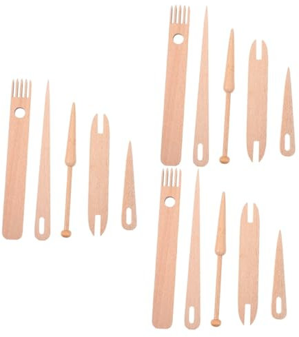 DIYEAH 3 Sätze Gewebtes Shuttle-Set Gestrickte Werkzeuge Selber Machen DIY-Werkzeuge Werkzeug Zur Herstellung Von Wandteppichen Webnadeln Mit Schiffchen Gobelin-Nadel Webschiffchen Holz