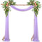 Hochzeit Vorhang Hochzeitsbogen 75x800 cm Violett Querbehang Freihanddeko mit 22m Satinband für Fotografie Party Hochzeit Torbogen Zeremonie