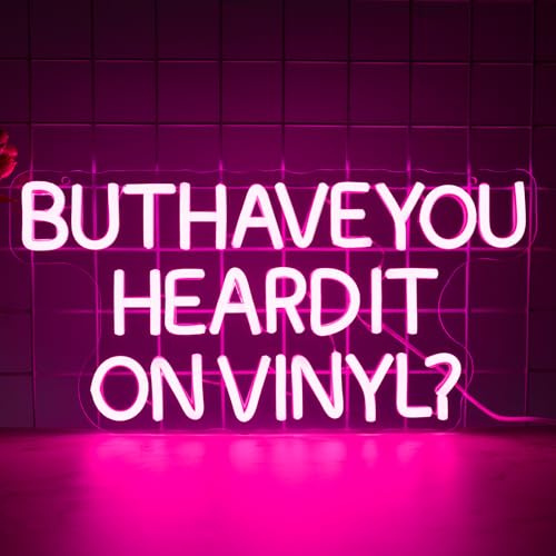 YSUIEC But Have You Heard It On Vinyl Neon Schild für Wanddekoration, Die musik neon mit die wände und die klassischen leds mit den leds für das wohnzimmer, den live-bereich für die studiowerkstatt