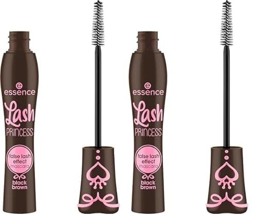 essence Lash PRINCESS false lash effect mascara black brown, volumengebend, Falsche Wimpern-Effekt, definierend, vegan, ohne Mikroplastikpartikel, Nanopartikel frei, ohne Parfüm, 2er Pack (12ml)