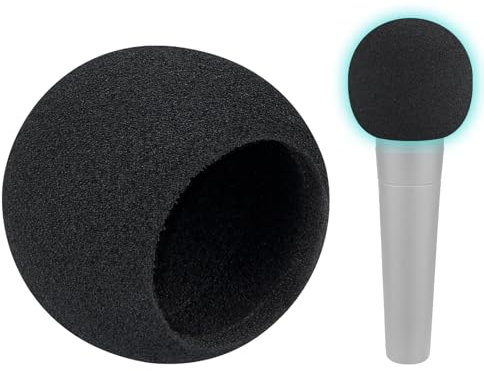 SOULWIT 4Pcs Microfoni Filtro Pop per Shure SM58/SM58 Pro/BETA 58A, Protezione Microfono Schiuma Mic Copri Parabrezza - Nero